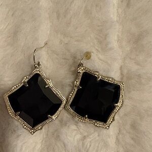 Kendra Scott Gold and Black Statement Dangle Earrings